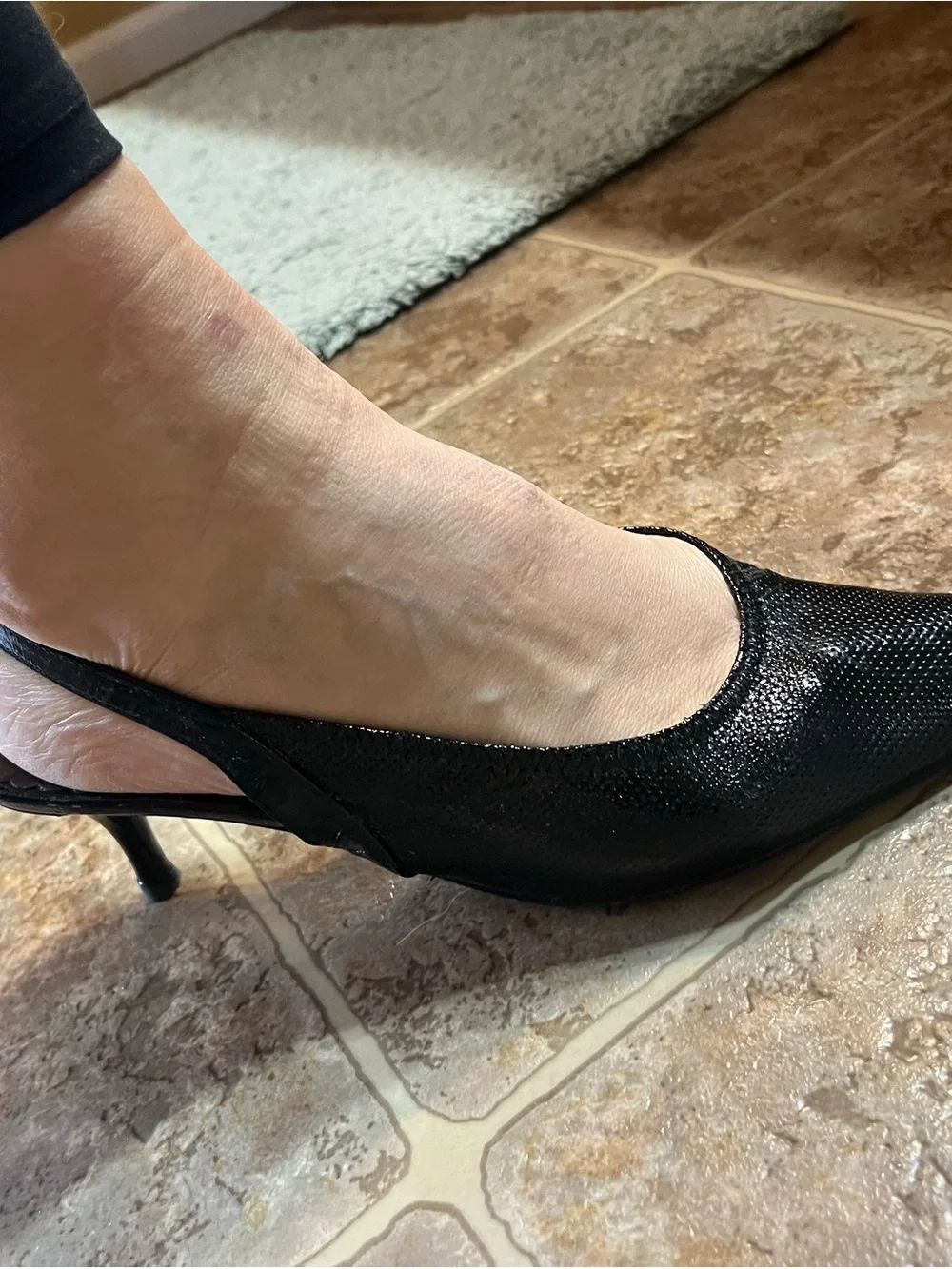 Donald J. Pliner Black Pointed Toe Slingback Heels 9.5